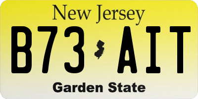 NJ license plate B73AIT