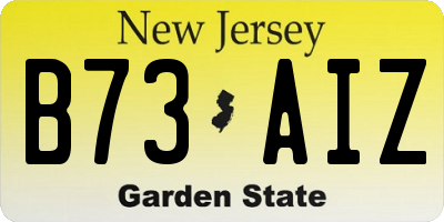 NJ license plate B73AIZ