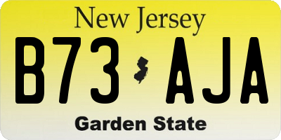 NJ license plate B73AJA