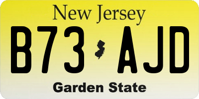 NJ license plate B73AJD