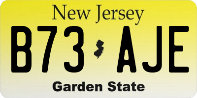 NJ license plate B73AJE
