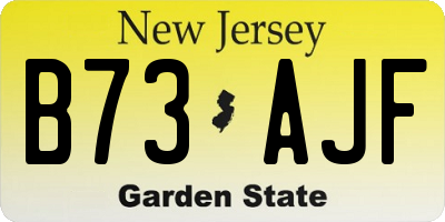 NJ license plate B73AJF