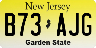 NJ license plate B73AJG
