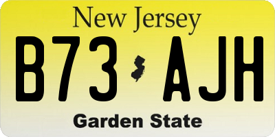 NJ license plate B73AJH