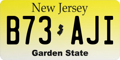 NJ license plate B73AJI