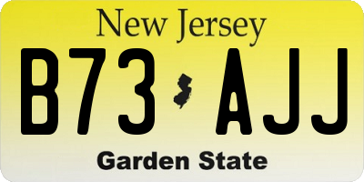 NJ license plate B73AJJ