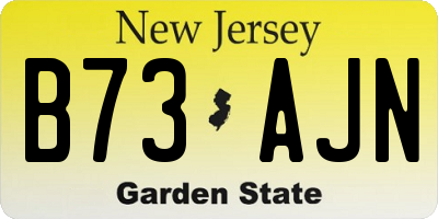 NJ license plate B73AJN