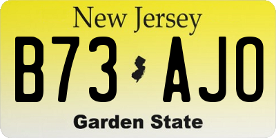 NJ license plate B73AJO