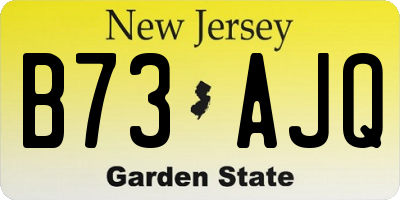 NJ license plate B73AJQ