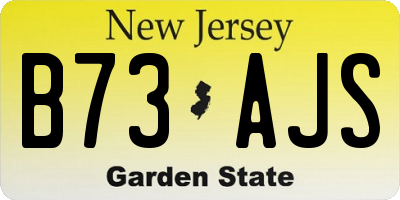 NJ license plate B73AJS