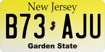 NJ license plate B73AJU