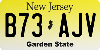 NJ license plate B73AJV