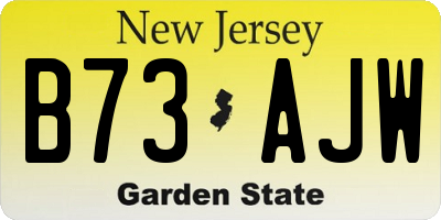 NJ license plate B73AJW