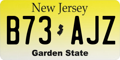 NJ license plate B73AJZ