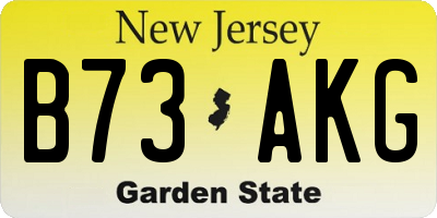 NJ license plate B73AKG