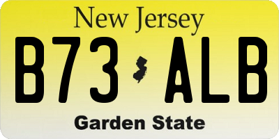 NJ license plate B73ALB