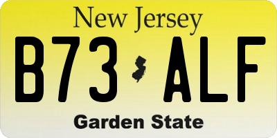 NJ license plate B73ALF