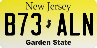 NJ license plate B73ALN