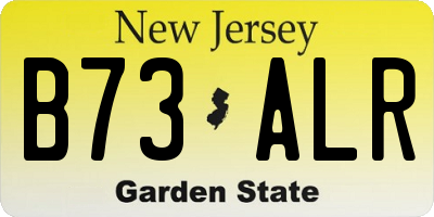 NJ license plate B73ALR