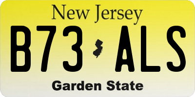 NJ license plate B73ALS