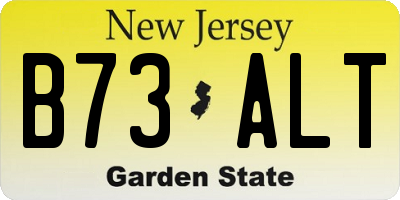 NJ license plate B73ALT