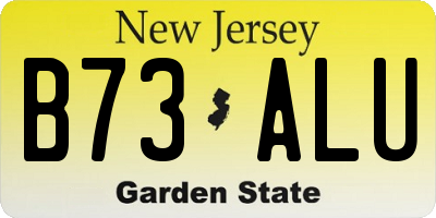 NJ license plate B73ALU