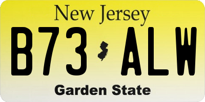 NJ license plate B73ALW