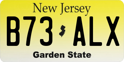 NJ license plate B73ALX