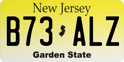 NJ license plate B73ALZ