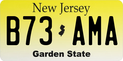 NJ license plate B73AMA