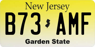 NJ license plate B73AMF