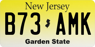 NJ license plate B73AMK