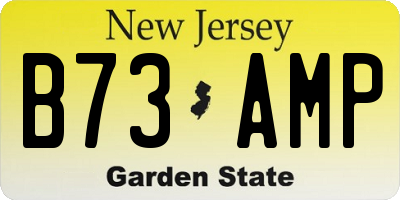NJ license plate B73AMP