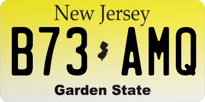 NJ license plate B73AMQ