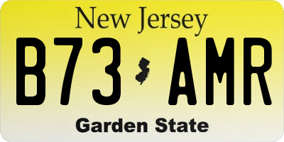 NJ license plate B73AMR