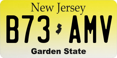 NJ license plate B73AMV