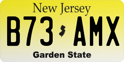 NJ license plate B73AMX