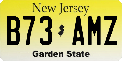 NJ license plate B73AMZ