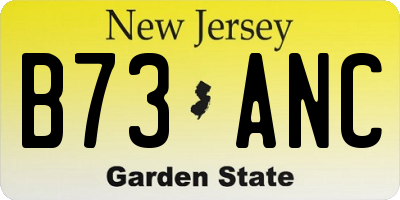 NJ license plate B73ANC