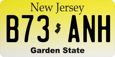 NJ license plate B73ANH