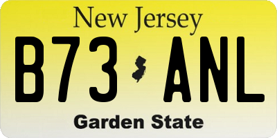 NJ license plate B73ANL
