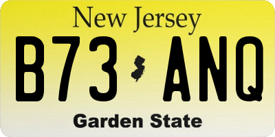 NJ license plate B73ANQ