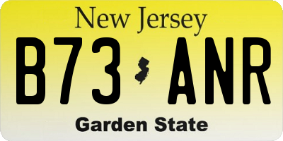 NJ license plate B73ANR