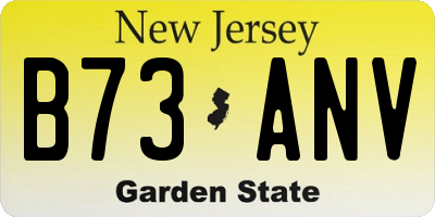 NJ license plate B73ANV