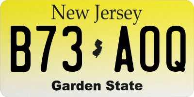 NJ license plate B73AOQ