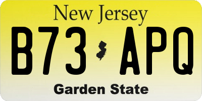 NJ license plate B73APQ