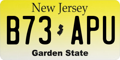 NJ license plate B73APU