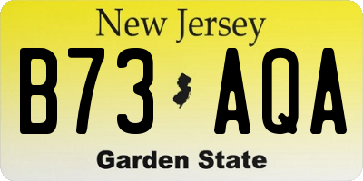 NJ license plate B73AQA