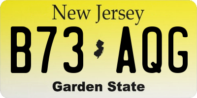 NJ license plate B73AQG