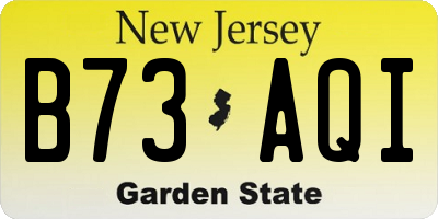NJ license plate B73AQI